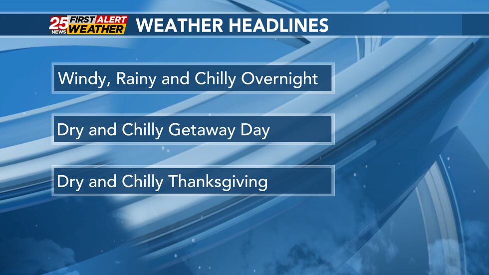 Highs near 45 Tuesday