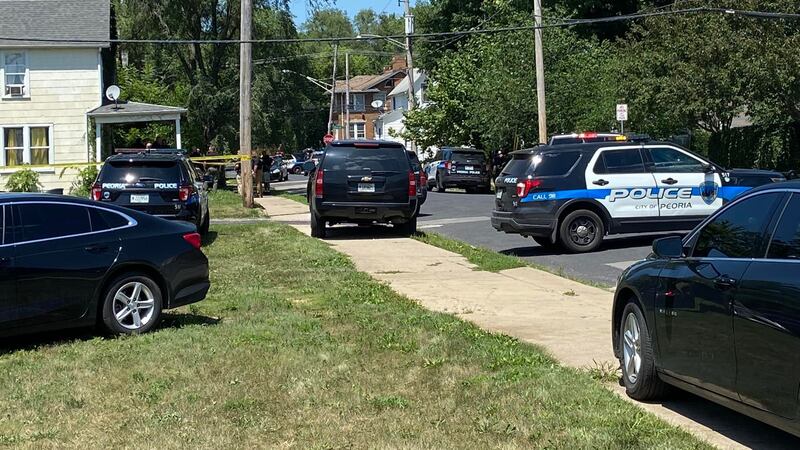 Peoria Police presence after a shooting near Frink and Main in Peoria Wednesday afternoon.