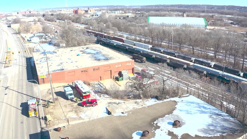 A chemical spill shut down a portion of Adams Street between Oregon and Griswold.