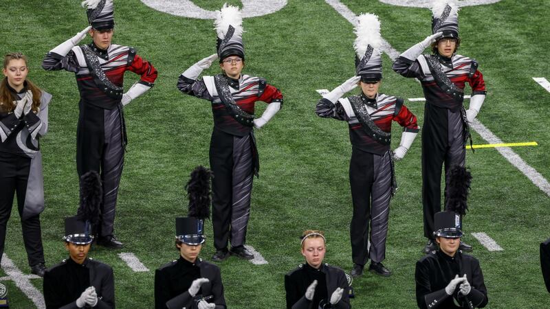 Morton Drum Majors Left to Right Nathan Manthey, Drew Feit, Rachel Clauson and Taylor Rice...