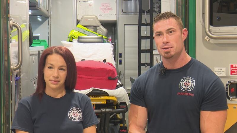 Eureka-Goodfield EMTs LeeAnn Syck and Scott Rossman