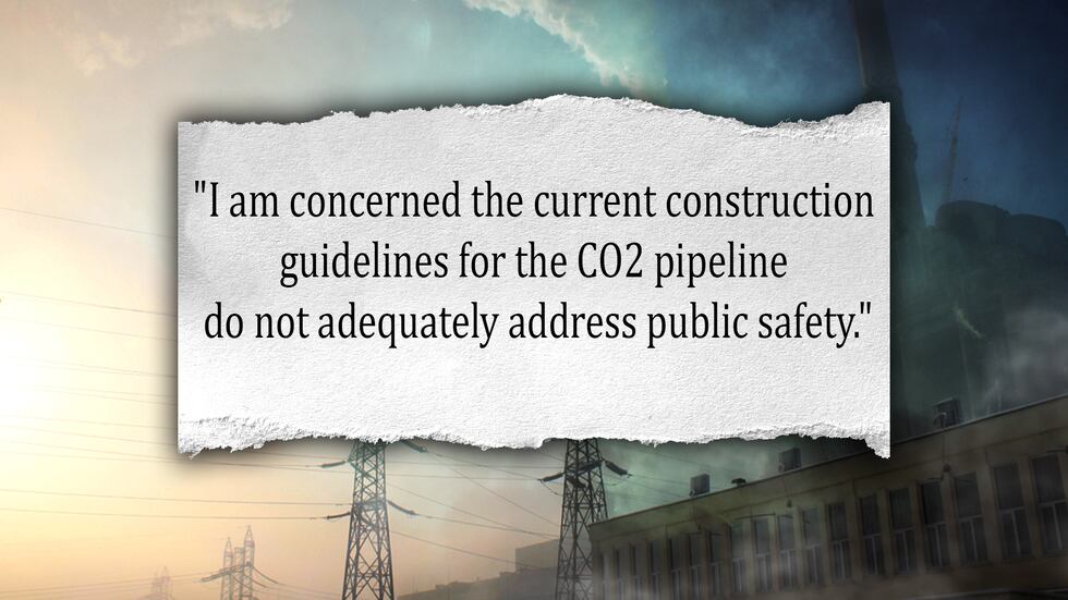 A quote from Brett Seagle's testimony to the ICC on the Wolf Carbon Solutions pipeline.