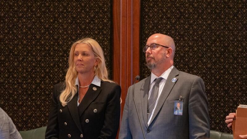 Rep. Lance Yednock, D-OttawaSen. Sue Rezin, R-Morris and Rep. Lance Yednock, D-Ottawa, watch...
