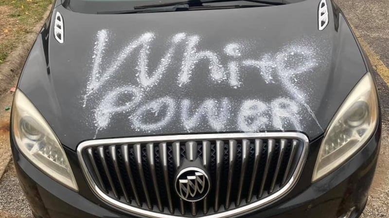 Pekin racist car vandalized
