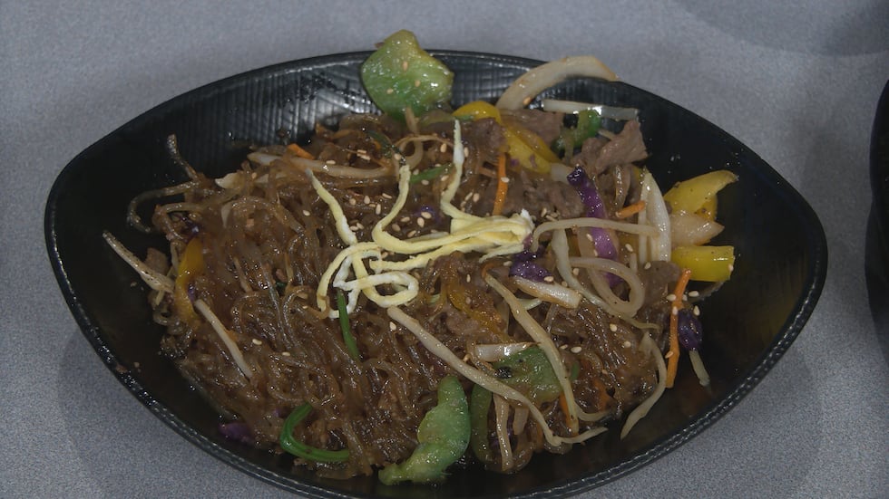 Japchae with Beef at Seoul Mama in Bloomington.