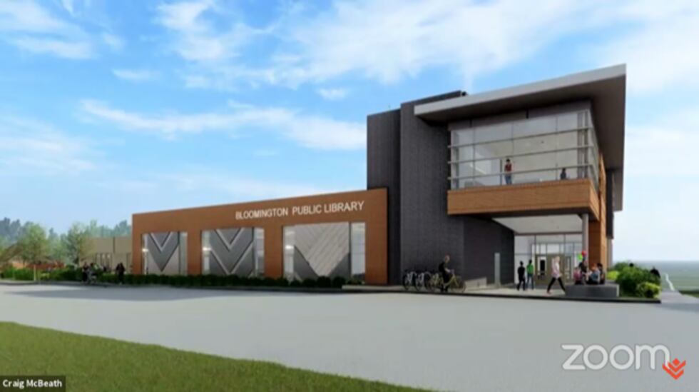 Artist's rendition of expanded Bloomington Public Library