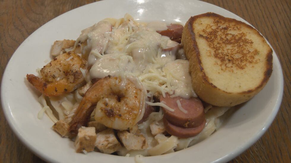 Cajun pasta with shrimp, chicken and sausage at Smokey's Bar and Grill in Mason City.