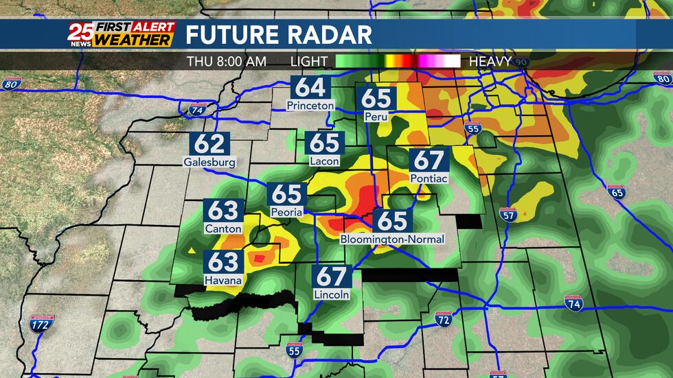 Showers will be possible late Wednesday night into Thursday morning.